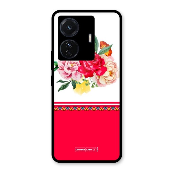 Flower Fusion Glass Back Case for Vivo T1 Pro