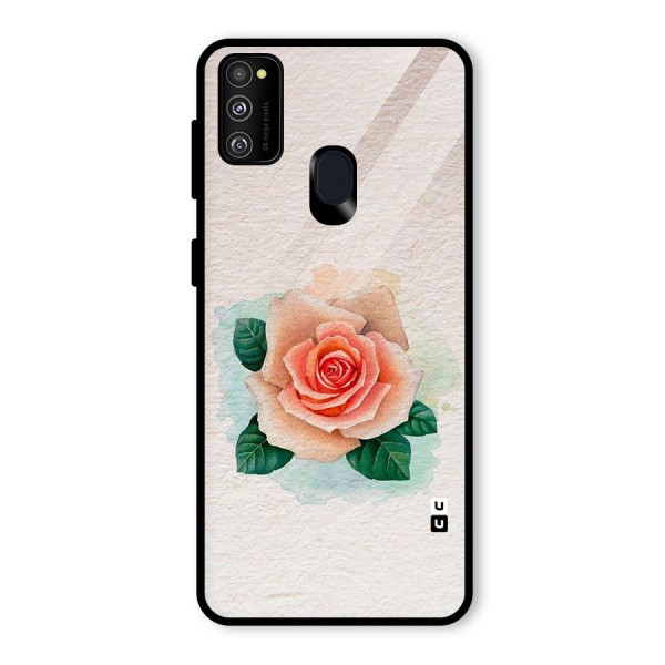 Flower Water Art Glass Back Case for Galaxy M21