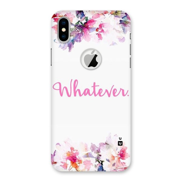 Flower Whatever Back Case for iPhone XS Logo Cut