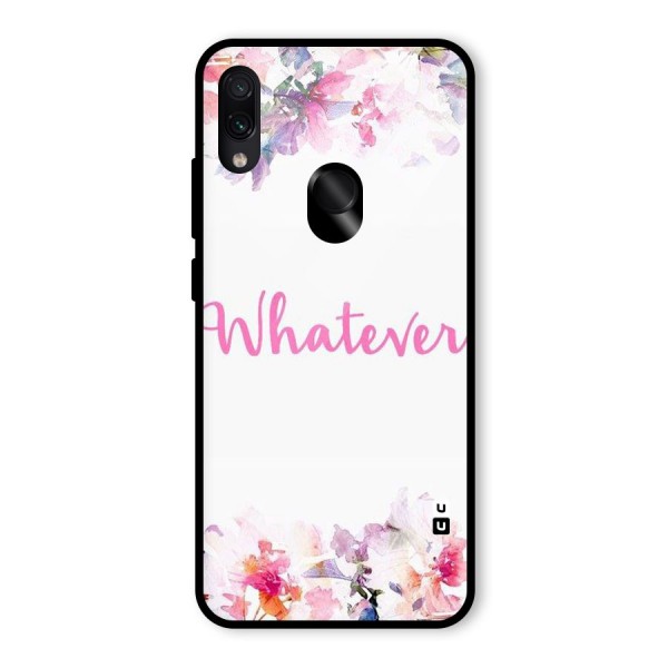 Flower Whatever Glass Back Case for Redmi Note 7