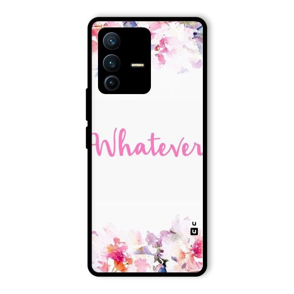 Flower Whatever Glass Back Case for Vivo V23 Pro