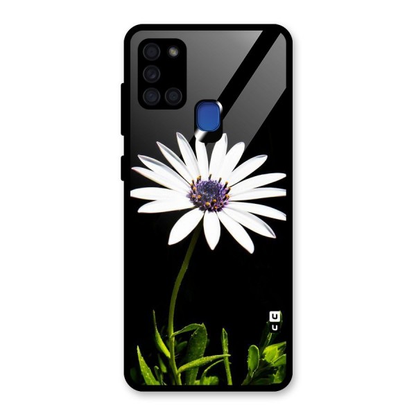 Flower White Spring Glass Back Case for Galaxy A21s