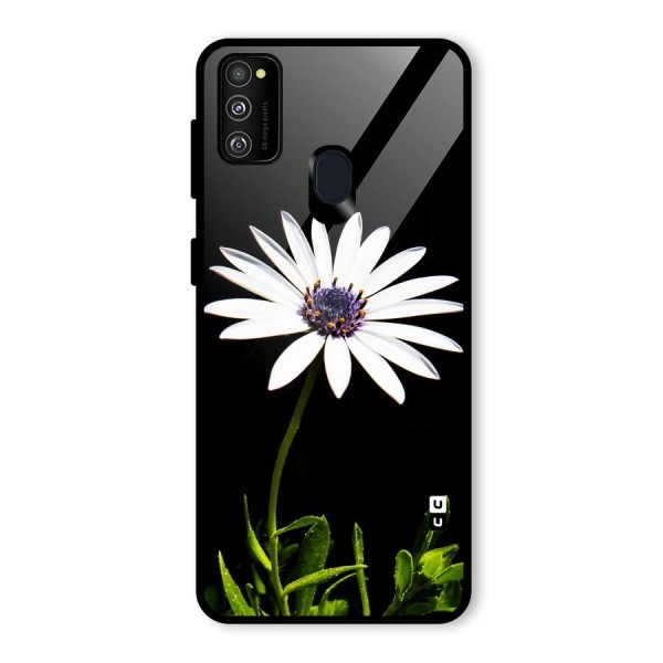 Flower White Spring Glass Back Case for Galaxy M21