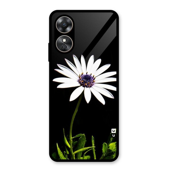 Flower White Spring Glass Back Case for Oppo A17