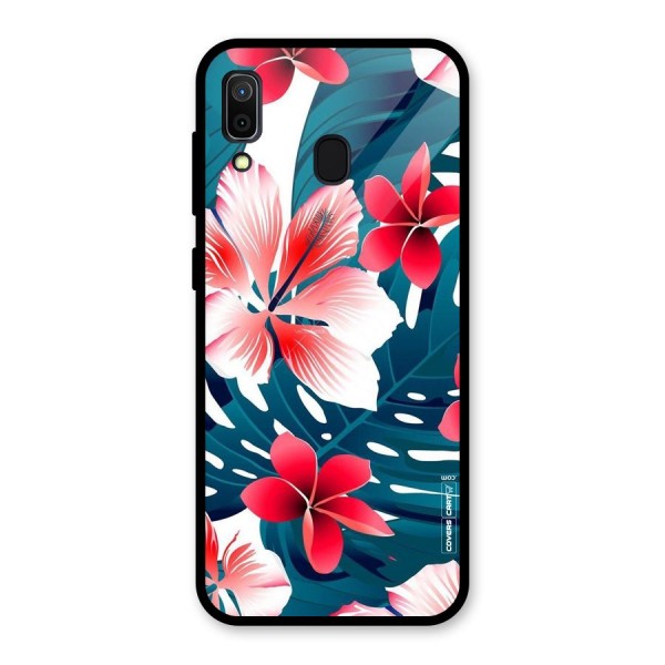 Flower design Glass Back Case for Galaxy A30