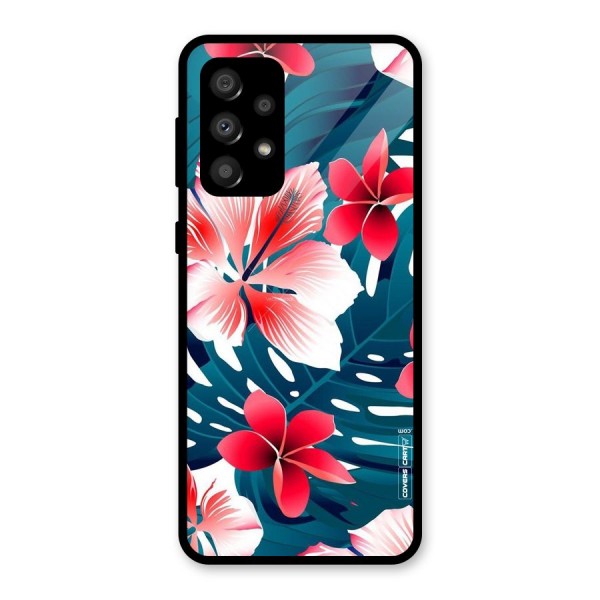 Flower design Glass Back Case for Galaxy A32