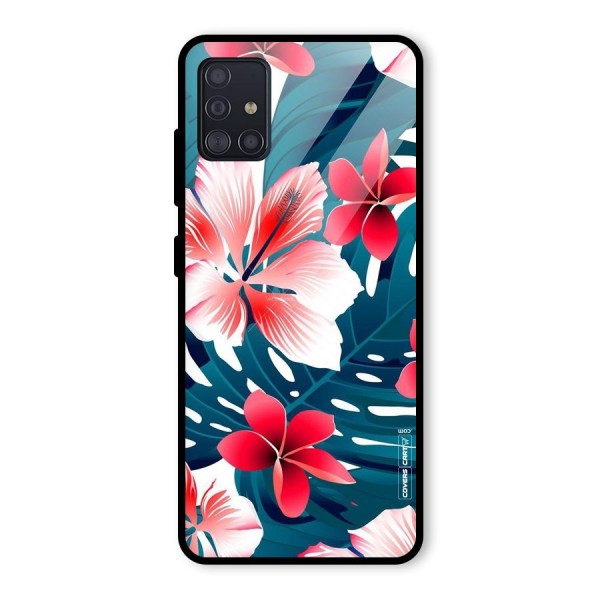 Flower design Glass Back Case for Galaxy A51