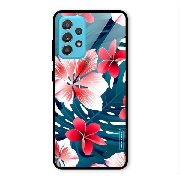 Flower design Glass Back Case for Galaxy A52s 5G