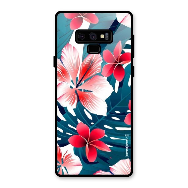 Flower design Glass Back Case for Galaxy Note 9