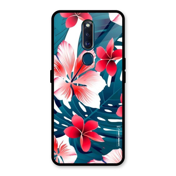 Flower design Glass Back Case for Oppo F11 Pro