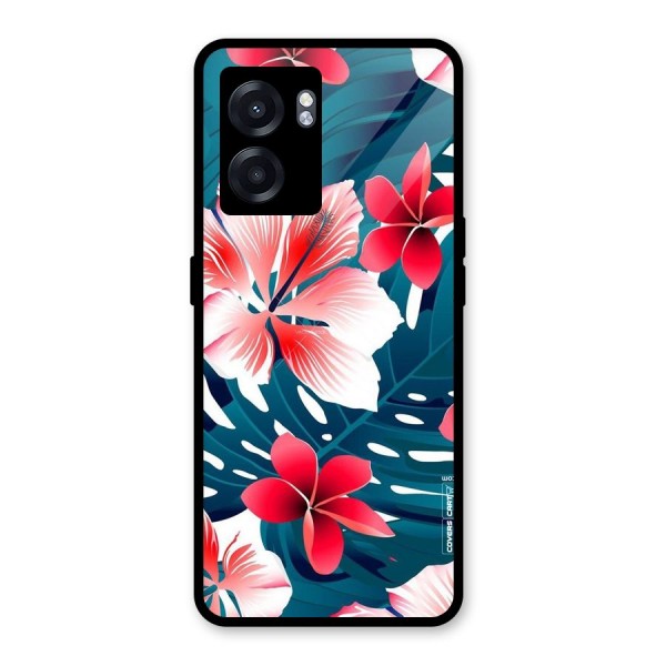 Flower design Glass Back Case for Oppo K10 (5G)