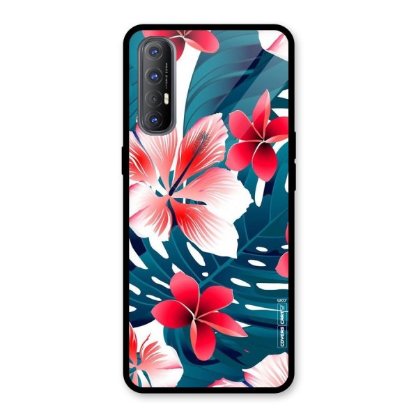 Flower design Glass Back Case for Oppo Reno3 Pro