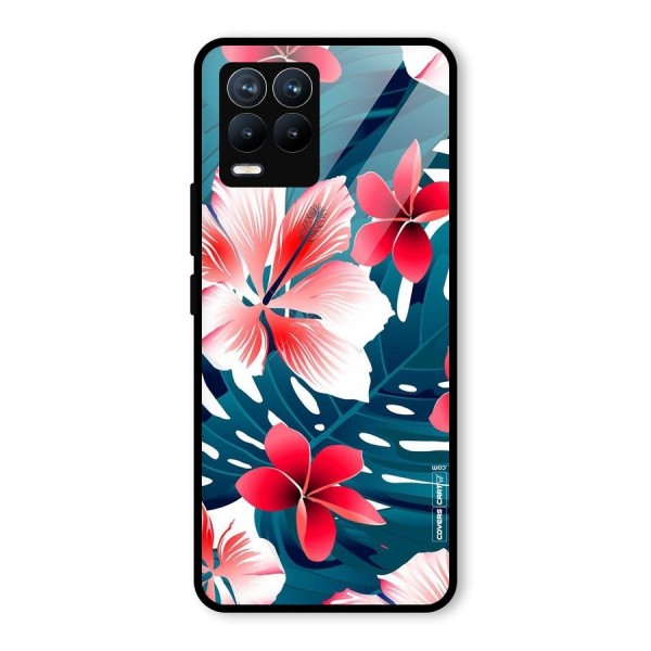 Flower design Glass Back Case for Realme 8 Pro