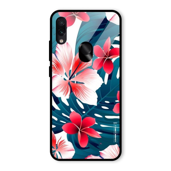 Flower design Glass Back Case for Redmi Note 7