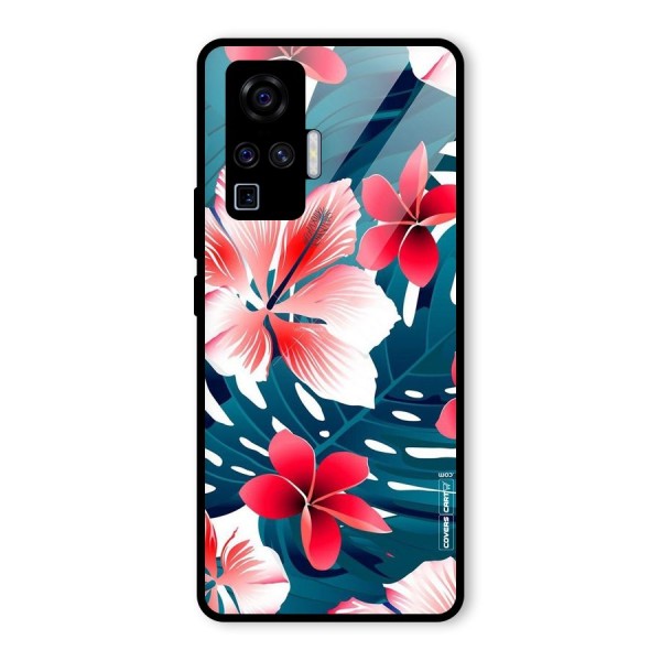 Flower design Glass Back Case for Vivo X50 Pro