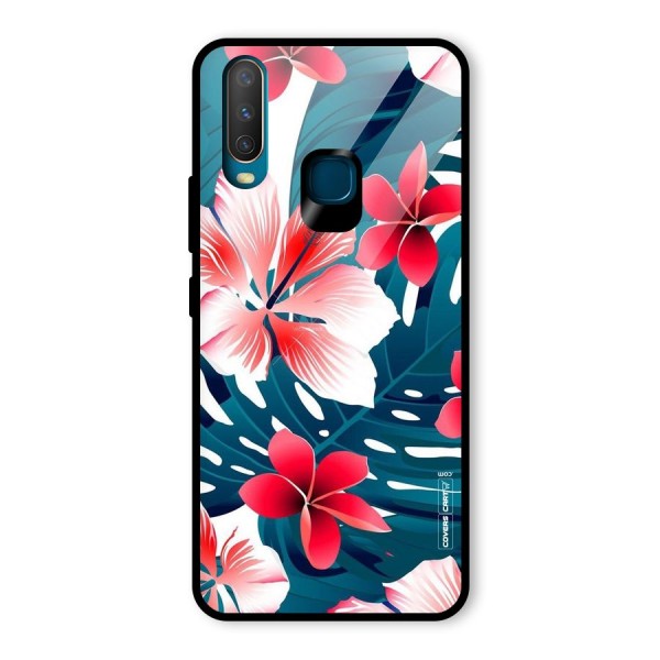 Flower design Glass Back Case for Vivo Y12