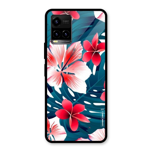 Flower design Glass Back Case for Vivo Y21 2021