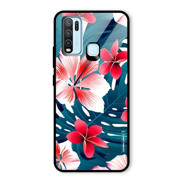 Flower design Glass Back Case for Vivo Y50