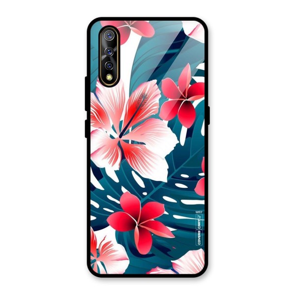 Flower design Glass Back Case for Vivo Z1x