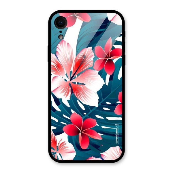 Flower design Glass Back Case for XR