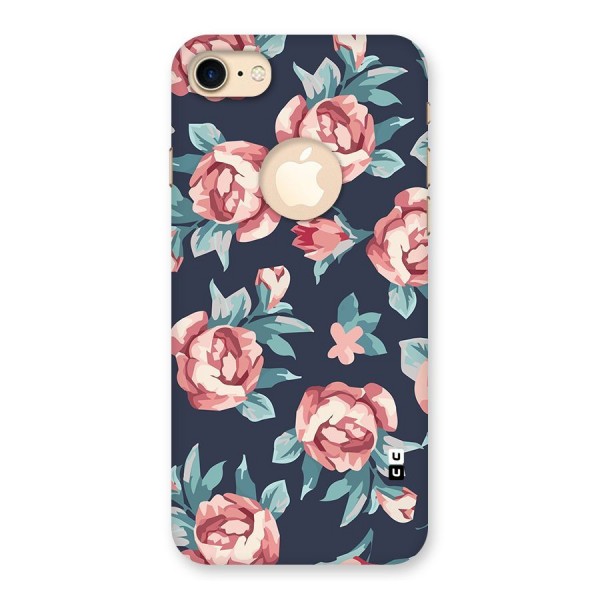 Flowers Painting Back Case for iPhone 8 Logo Cut