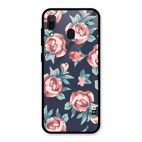 Flowers Painting Glass Back Case for Galaxy A30