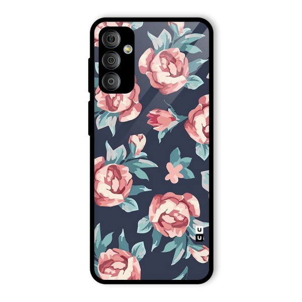 Flowers Painting Glass Back Case for Galaxy F23