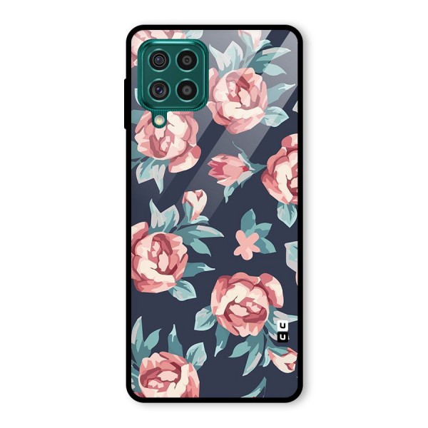 Flowers Painting Glass Back Case for Galaxy F62