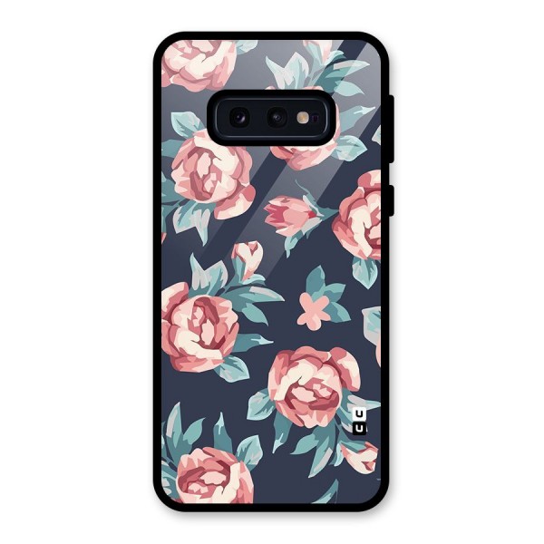 Flowers Painting Glass Back Case for Galaxy S10e