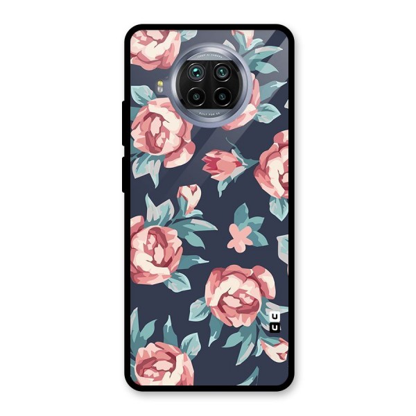 Flowers Painting Glass Back Case for Mi 10i