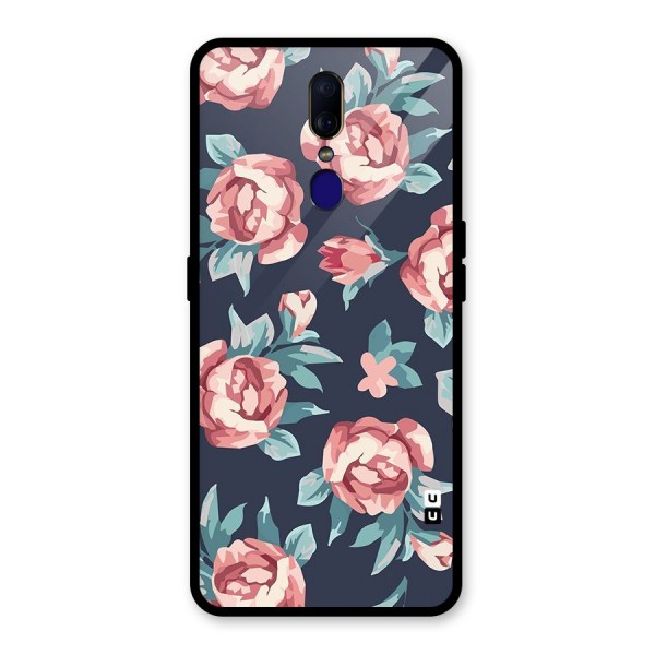 Flowers Painting Glass Back Case for Oppo F11