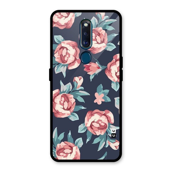 Flowers Painting Glass Back Case for Oppo F11 Pro