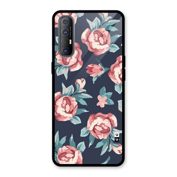 Flowers Painting Glass Back Case for Oppo Reno3 Pro