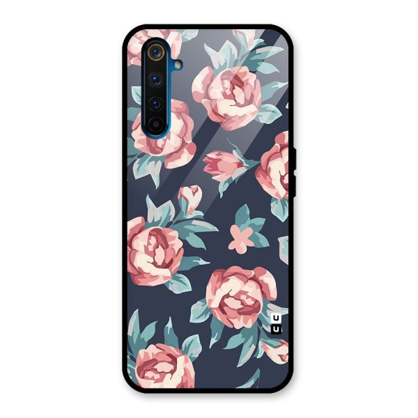 Flowers Painting Glass Back Case for Realme 6 Pro