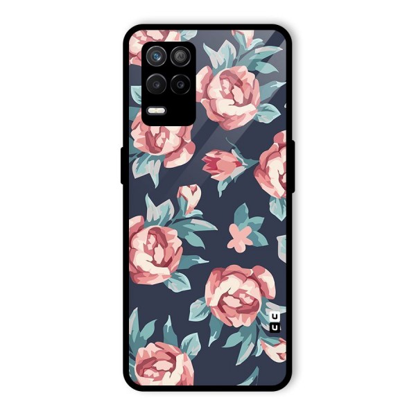 Flowers Painting Glass Back Case for Realme 9 5G