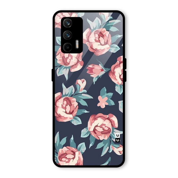 Flowers Painting Glass Back Case for Realme X7 Max