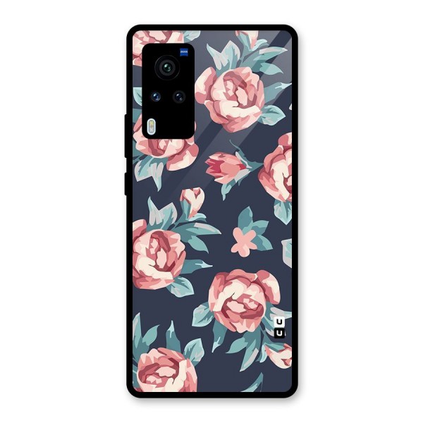 Flowers Painting Glass Back Case for Vivo X60 Pro