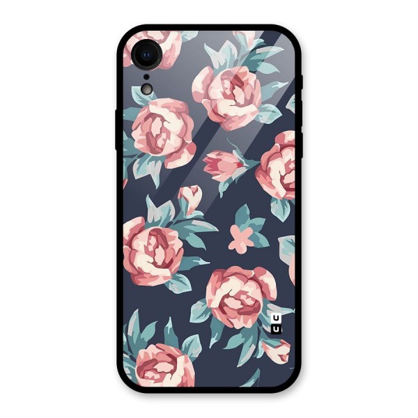 Flowers Painting Glass Back Case for XR