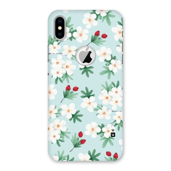 Flowers Pastel Back Case for iPhone XS Logo Cut