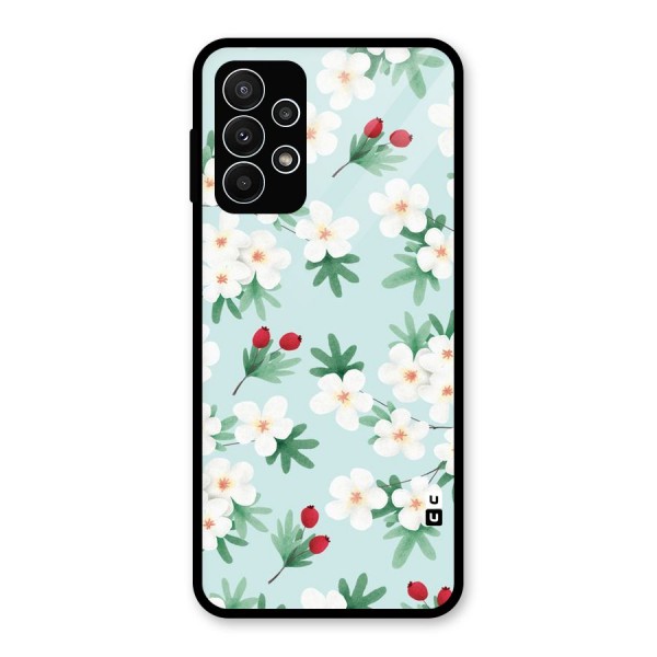 Flowers Pastel Glass Back Case for Galaxy A23