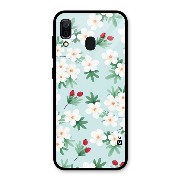 Flowers Pastel Glass Back Case for Galaxy A30