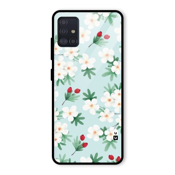 Flowers Pastel Glass Back Case for Galaxy A51