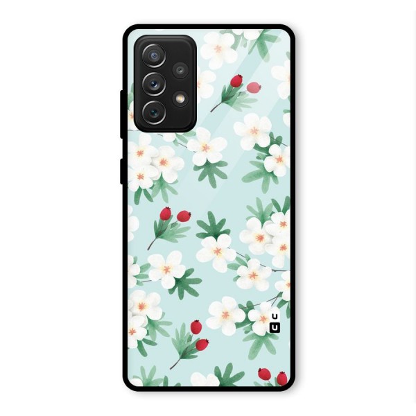 Flowers Pastel Glass Back Case for Galaxy A72