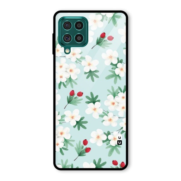 Flowers Pastel Glass Back Case for Galaxy F62