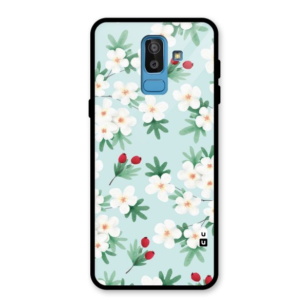 Flowers Pastel Glass Back Case for Galaxy J8