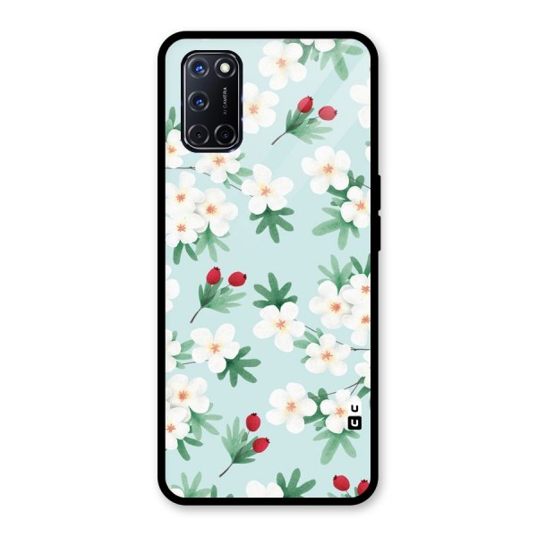 Flowers Pastel Glass Back Case for Oppo A52