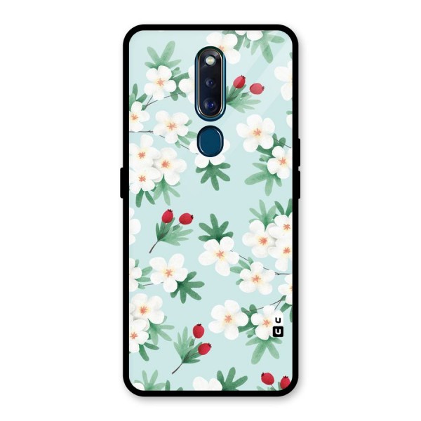 Flowers Pastel Glass Back Case for Oppo F11 Pro