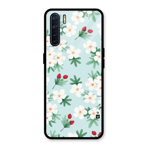 Flowers Pastel Glass Back Case for Oppo F15