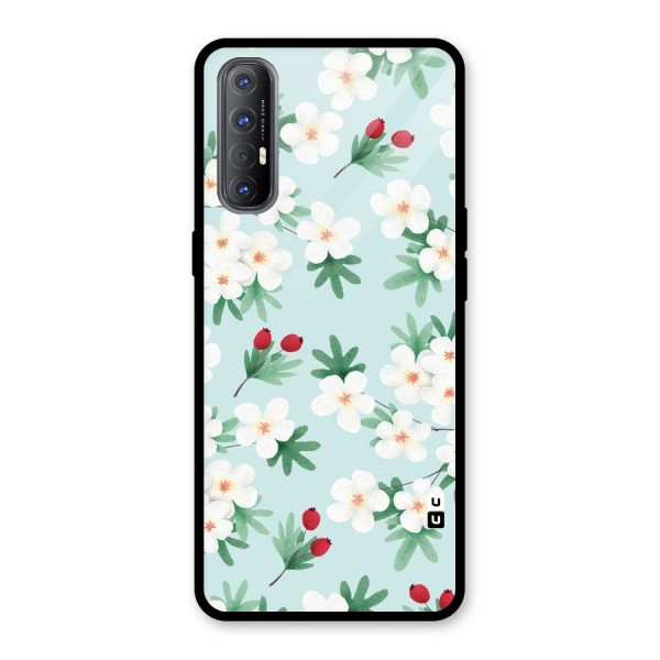 Flowers Pastel Glass Back Case for Oppo Reno3 Pro