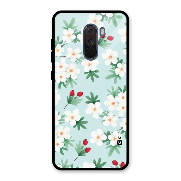 Flowers Pastel Glass Back Case for Poco F1